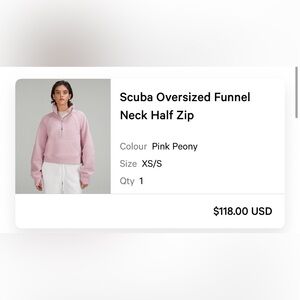 Lululemon Women’s Scuba Oversized Funnel Neck Half Zip